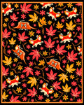 Vibrant Autumn Leaves Fox Floral Rug