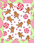 Gingerbread Man Peppermint Swirl Candy Rug