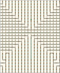 Art Deco Geometric Ivory Brown Teal Rug