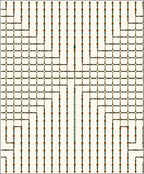 Art Deco Geometric Ivory Brown Teal Rug