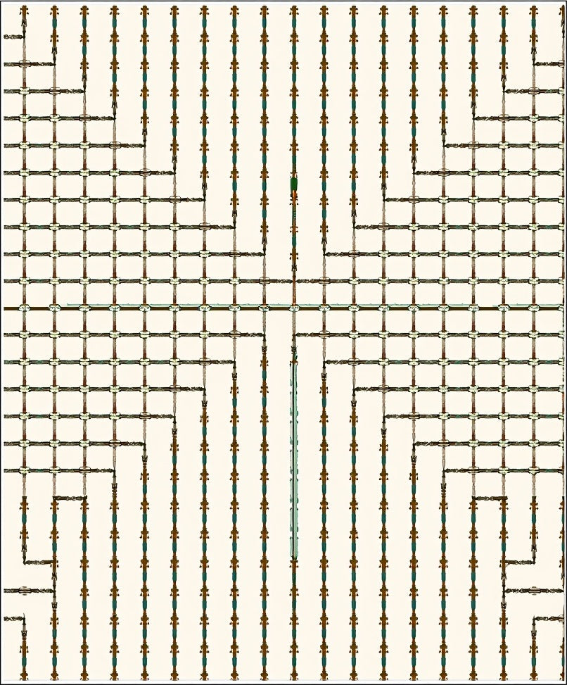Art Deco Geometric Ivory Brown Teal Rug