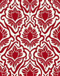 Crimson Floral Damask Medallion Rug