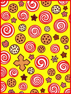 Sweet Cookie and Swirl Yellow Rug