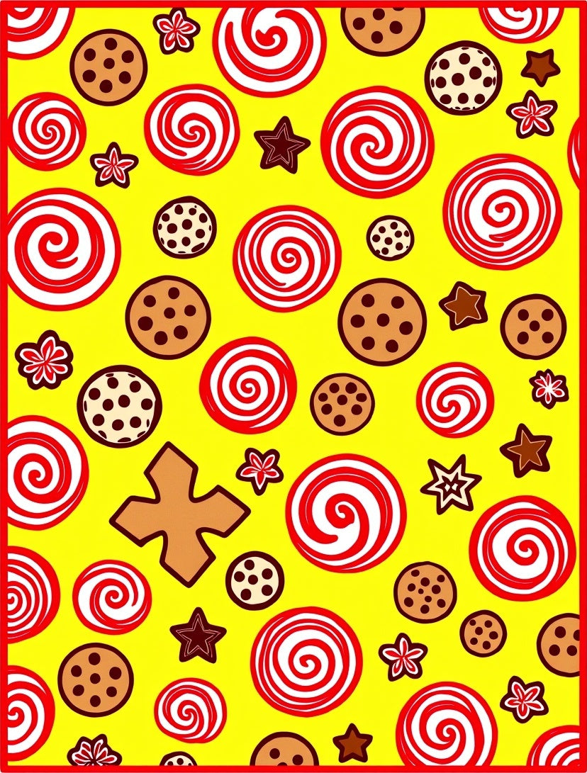 Sweet Cookie and Swirl Yellow Rug
