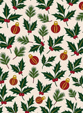 Merry Holly Berry Christmas Ornament Rug