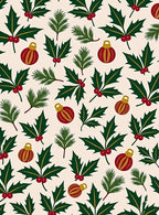 Merry Holly Berry Christmas Ornament Rug