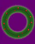 Green Pine Wreath with Red Berries Rug
