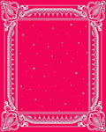 Vivid Magenta Floral Bordered Squares Rug