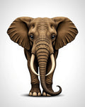 Majestic Brown Elephant Detailed Portrait Rug