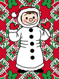 Festive Snowman Holly Mandala Rug