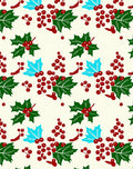 Festive Red Berry Holly Sprigs Rug