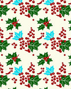 Festive Red Berry Holly Sprigs Rug