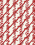 Crimson Red Cream Diagonal Flow Rug