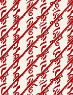 Crimson Red Cream Diagonal Flow Rug