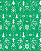 Emerald Green Winter Snowflake Christmas Trees Rug