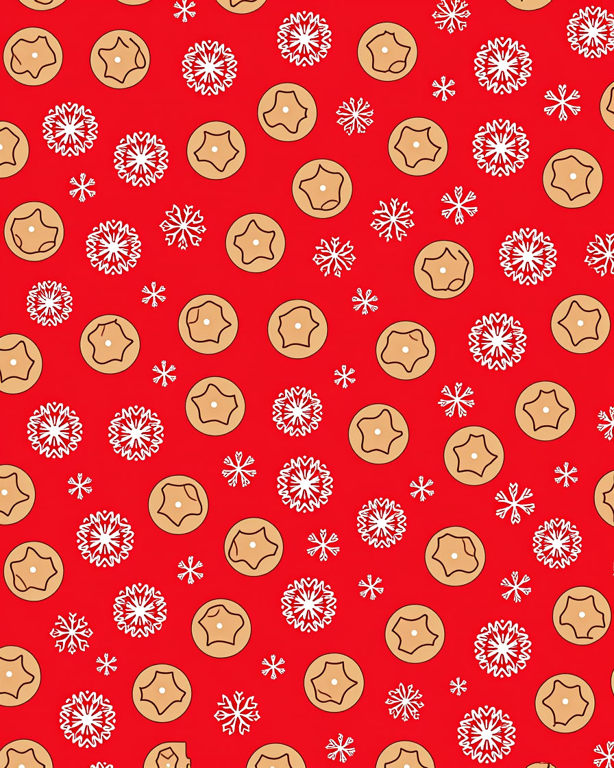 Red Snowflake Cookie Medallion Rug