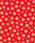 Red Snowflake Cookie Medallion Rug