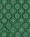 Emerald Green Floral Mandala Medallion Rug