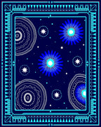 Midnight Blue Floral Sunburst Rug