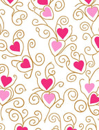 Whimsical Pink Heart Swirls Rug