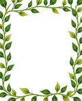 Verdant Green Leafy Vine Border Rug
