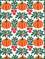 Autumn Orange Pumpkin Leaf Scatter Rug