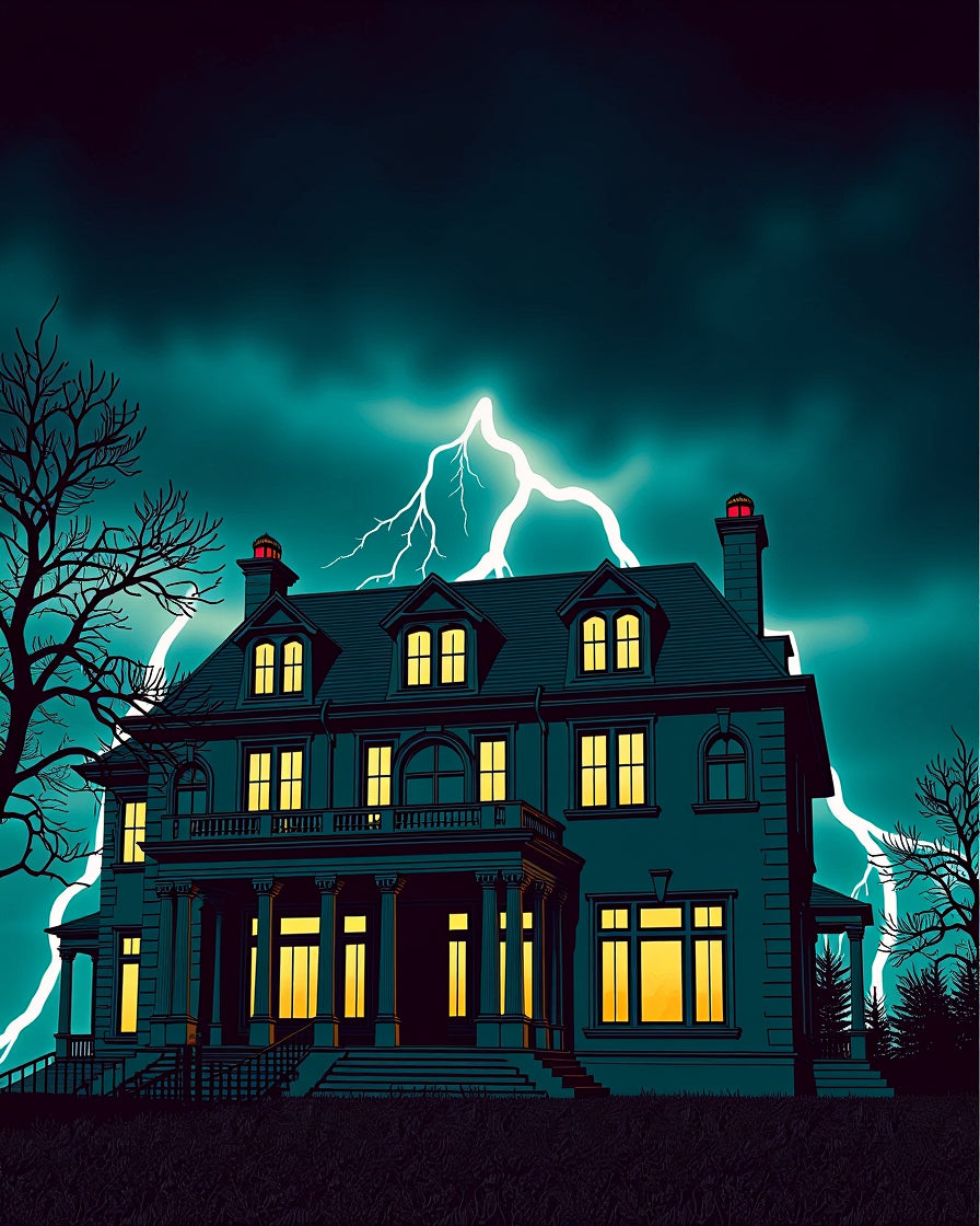 Haunted Mansion Lightning Bolt Night Rug