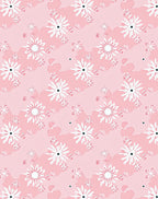 Delicate Rose Floral Sunburst Rug