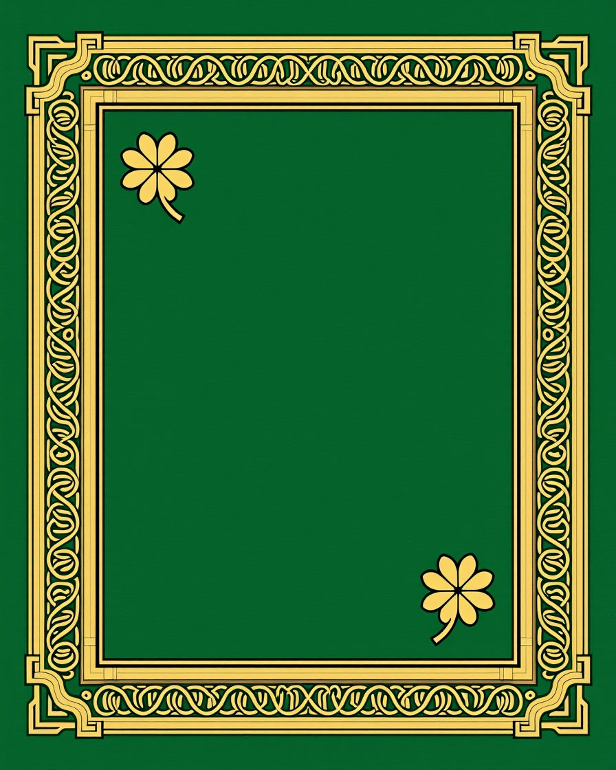 Emerald Green Celtic Clover Frame Rug