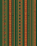 Deep Green Crimson Yellow Tribal Stripe Rug