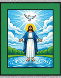 Radiant Jesus Dove Serene Landscape Rug