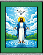 Radiant Jesus Dove Serene Landscape Rug
