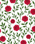 Classic Red Rose Botanical Garden Rug