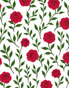 Classic Red Rose Botanical Garden Rug