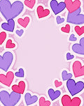 Pink Purple Hearts Border Rug