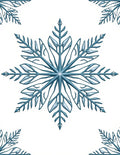 Teal Snowflake Ice Crystal Rug