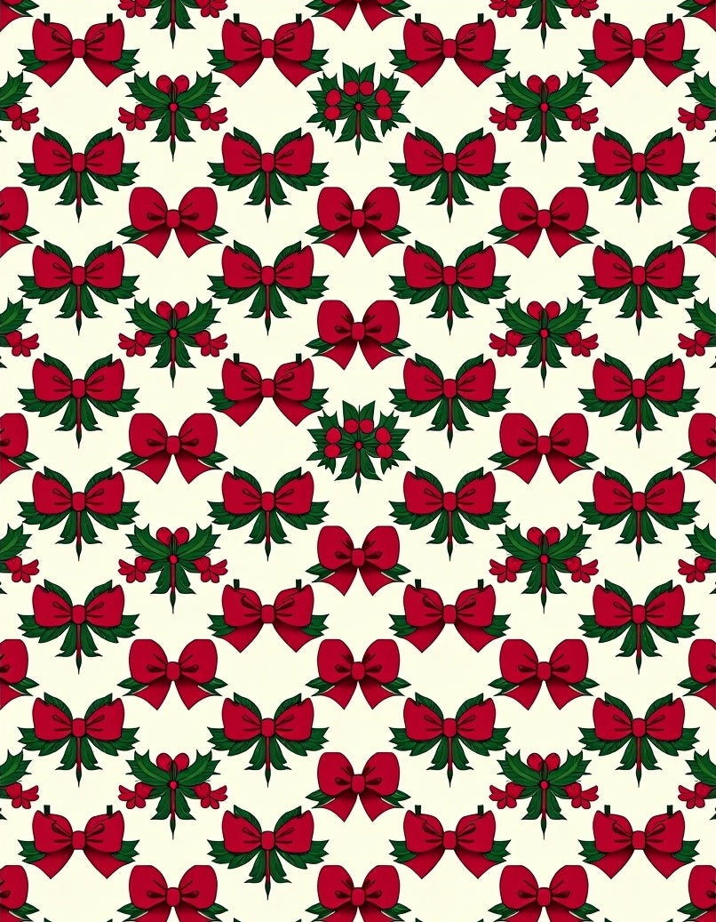 Holiday Red Bow and Holly Accent Rug