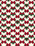 Holiday Red Bow and Holly Accent Rug