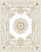 Golden Sunflower Art Nouveau Rug