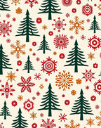 Festive Evergreen Snowflake Scatter Rug