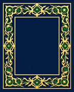 Regal Gold Green Star Border Rug