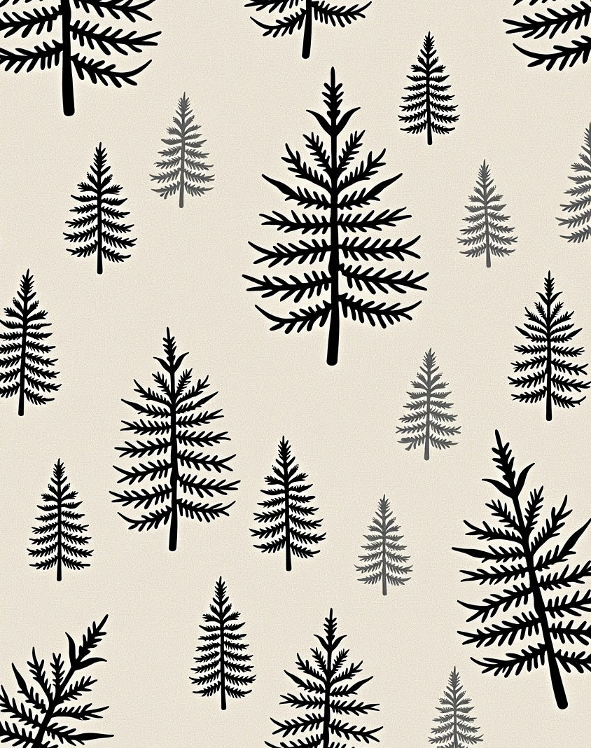Black Pine Forest Texture Rug