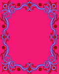 Regal Pink Floral Scroll Frame Rug
