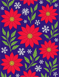 Vibrant Red Poinsettia Snowflake Garden Rug