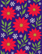 Vibrant Red Poinsettia Snowflake Garden Rug