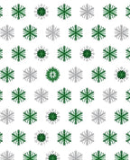 Green Silver Snowflake Repeating Pattern Rug