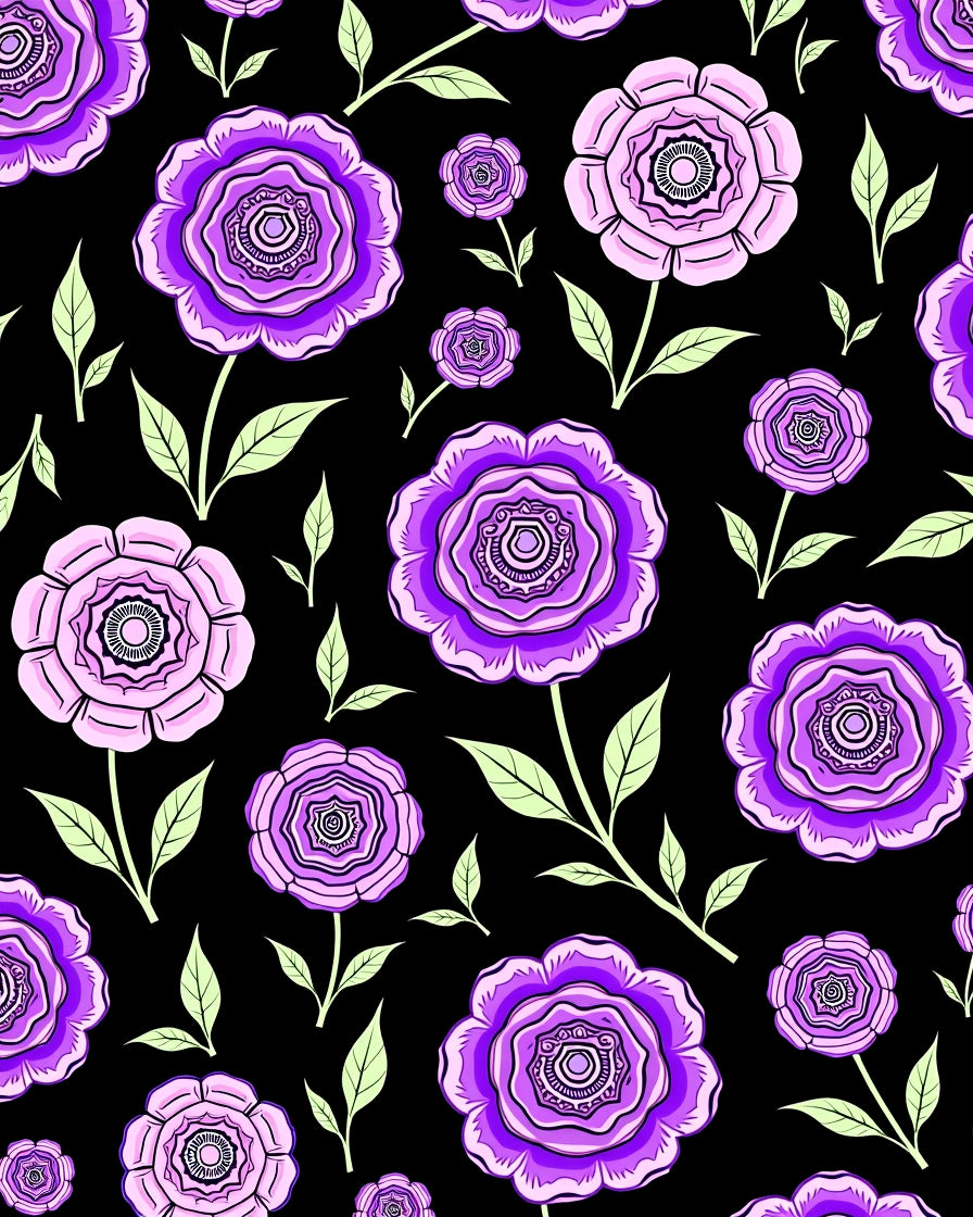 Ornate Lavender Blossom Garden Rug