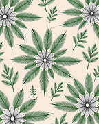 Elegant Green Leaf Medallion Bloom Rug