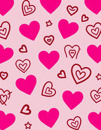 Pink Fuchsia Heart Scatter Rug