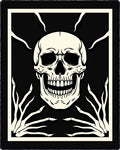 Black and Bone Skull Skeleton Hands Rug